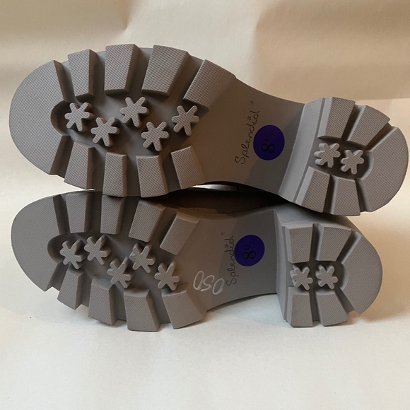 SPLENDID Melisa Suede Gray Combat Chunky Heel Chelsea Boots Shoes Booties - Picture 9 of 10